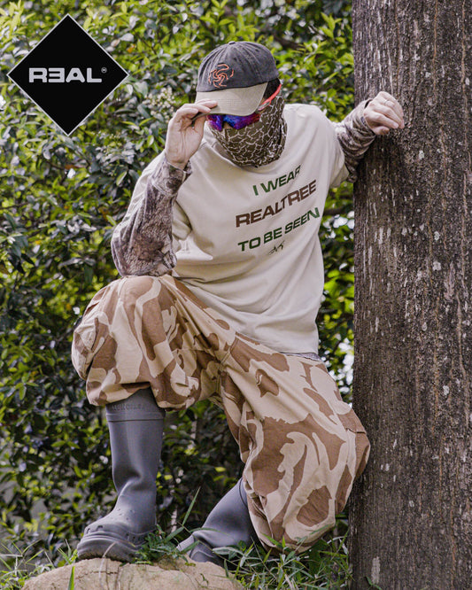 REAL BRAND BRAND - I WEAR CAMO TO BE SEEN TEE BEIGE