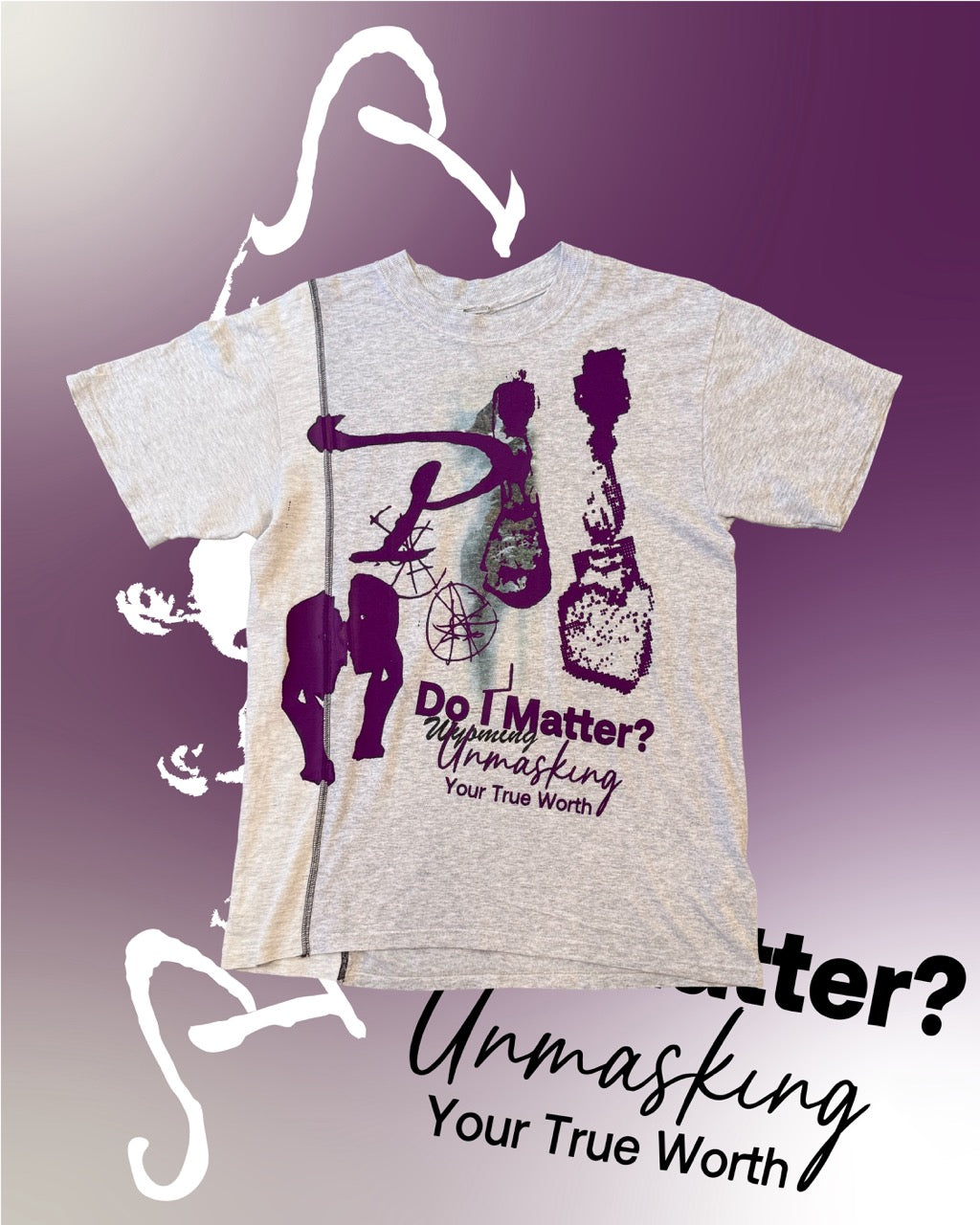 "Do I Matter" Up Cycle T Shirt Grey